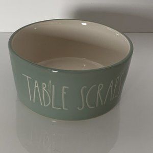 NIB Rae Dunn Ceramic Dog Cat Pet Bowl Table Scraps Sage Green 6 Inches